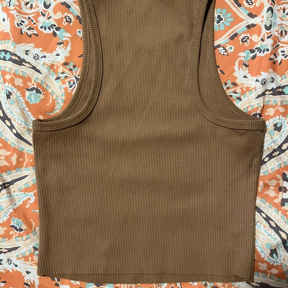 Princess Polly Brown Fitted Crop Tank Top size 4 - Picture 5 of 6